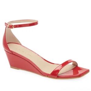 🌹STUART WEIRZMAN🌹 Nudistcurve Wedge Sandal In Red Size: 7.5 B